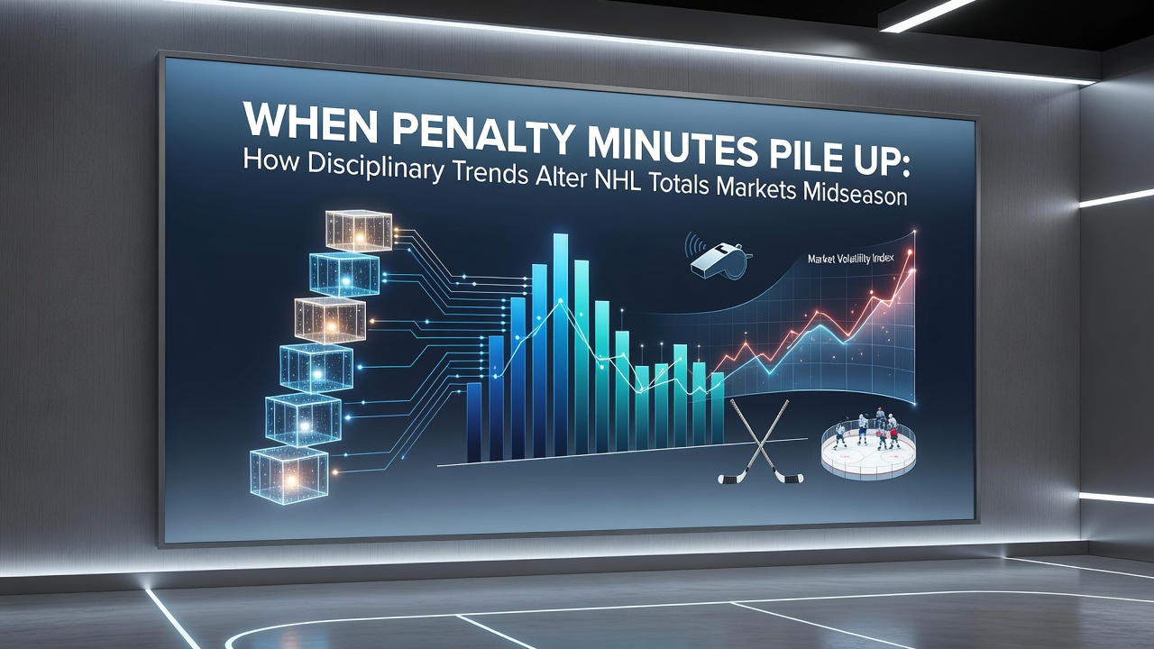 Chart displaying NHL penalty minute trends and corresponding changes in game totals markets